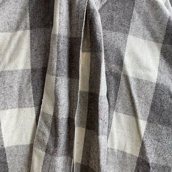 Vintage Unisex 1970s Checkered Cream Gray 100% Wool Hippie Western Poncho One Sz - Picture 10 of 10
